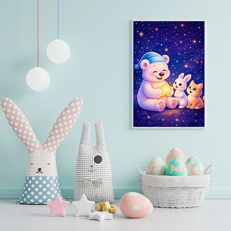 Plakat Miś Królik Gwiazdy Kompozycja 2