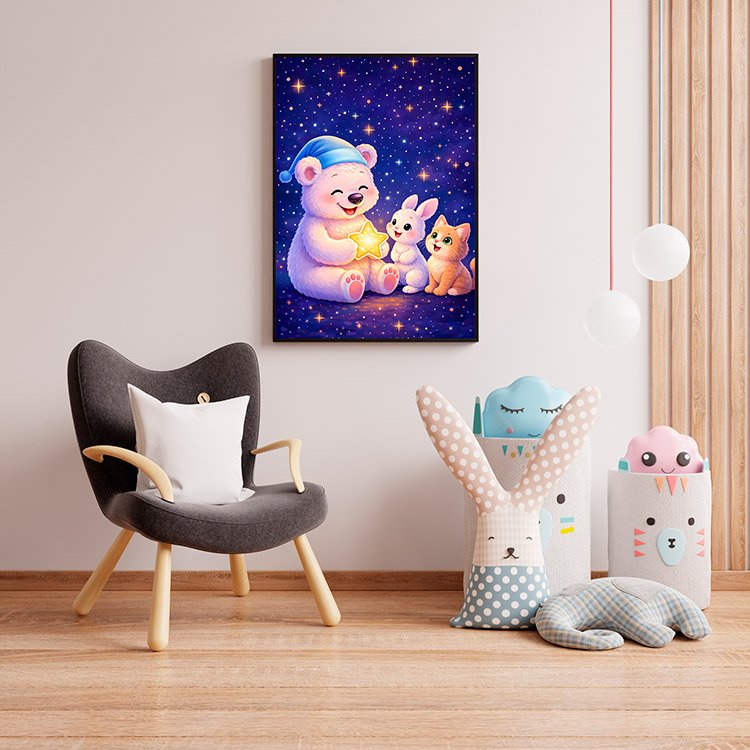 Plakat Miś Królik Gwiazdy Kompozycja 4