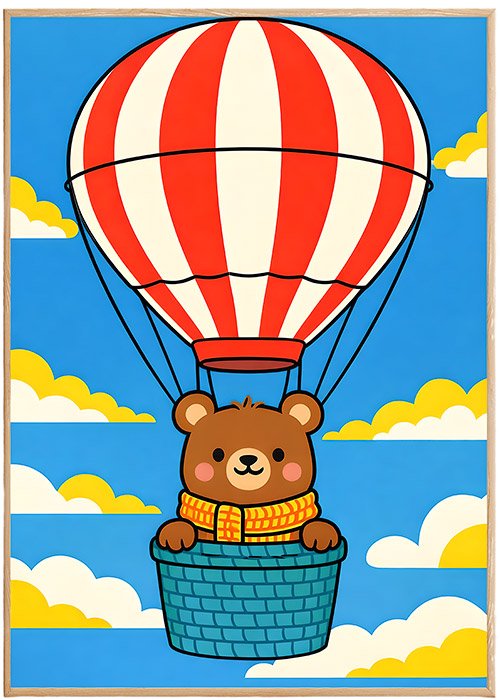 Plakat Miś W Balonie Kompozycja 1