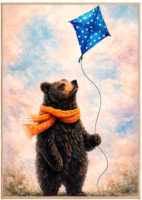 Plakat Miś Z Latawcem Kompozycja 1