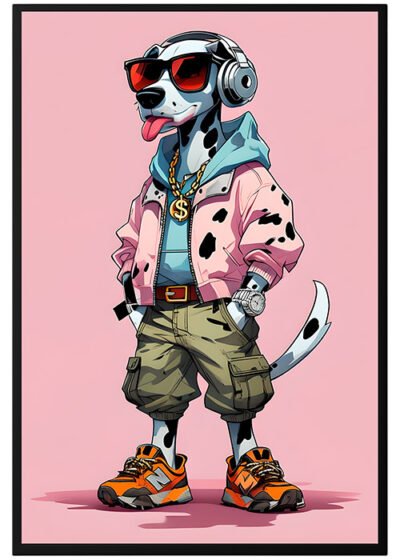 Plakat Modny Pies Streetwear