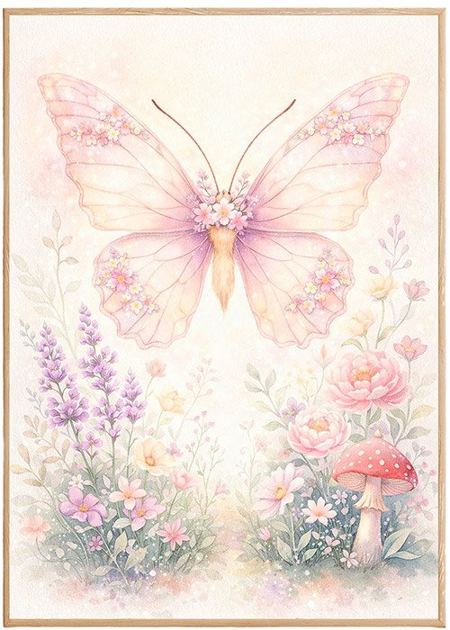Plakat Motyl W Ogrodzie Kompozycja 1