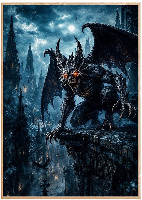 Plakat Mroczny Skrzydlaty Demon Kompozycja 1