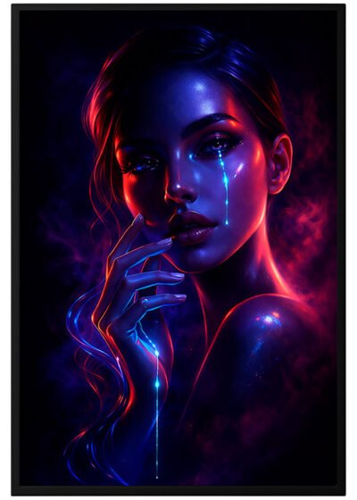 Plakat Neonowa Twarz Kobiety