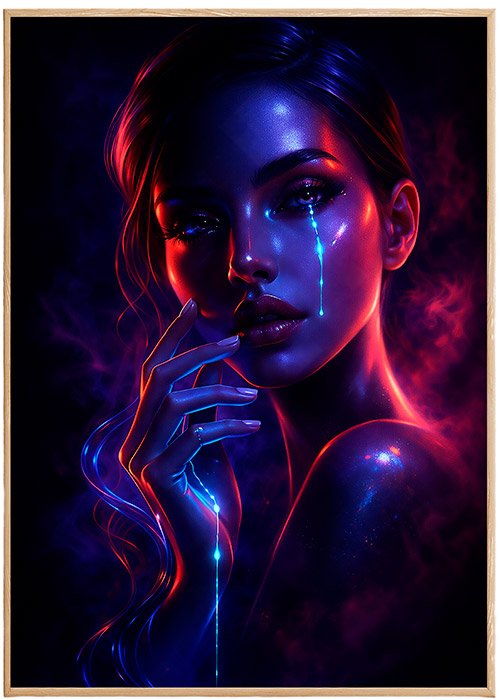 Plakat Neonowa Twarz Kobiety Kompozycja 1