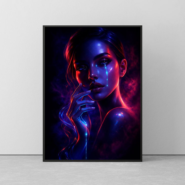 Plakat Neonowa Twarz Kobiety Kompozycja 2