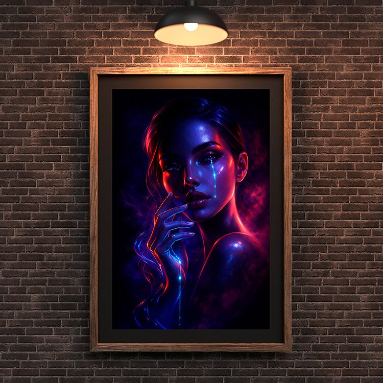 Plakat Neonowa Twarz Kobiety Kompozycja 3