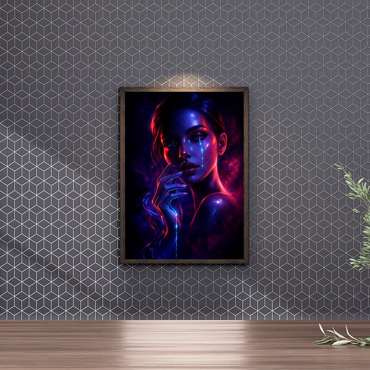 Plakat Neonowa Twarz Kobiety Kompozycja 4