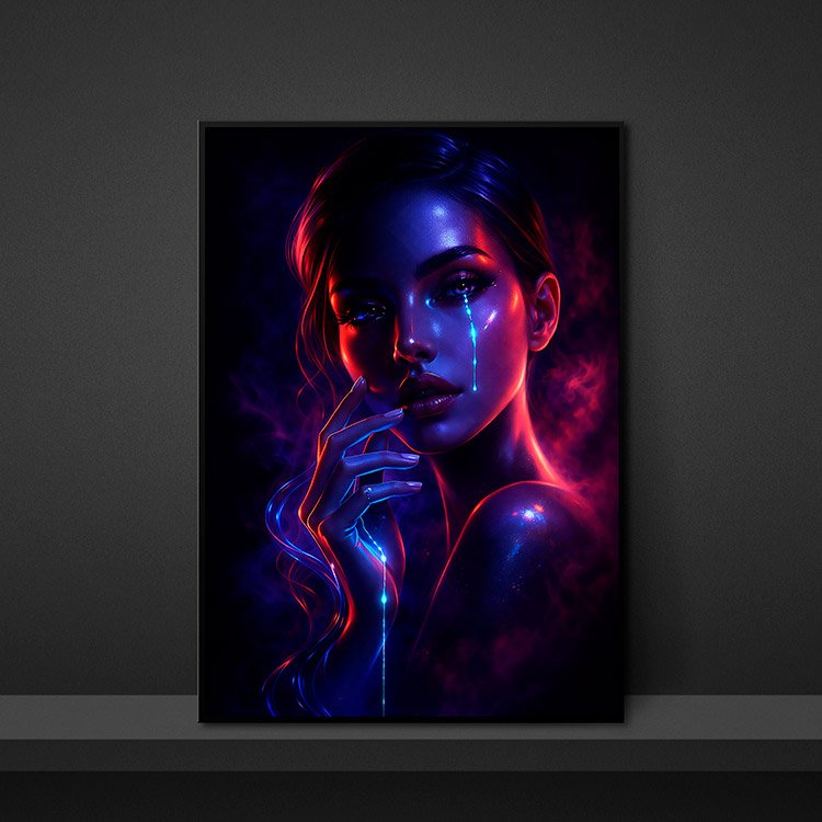 Plakat Neonowa Twarz Kobiety Kompozycja 5