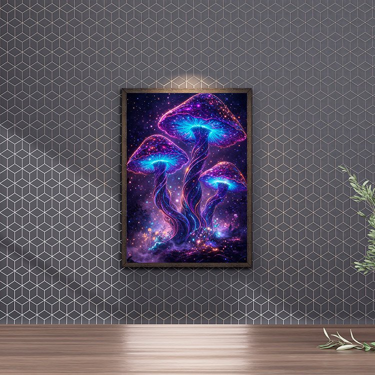 Plakat Neonowe Grzyby Kompozycja 4