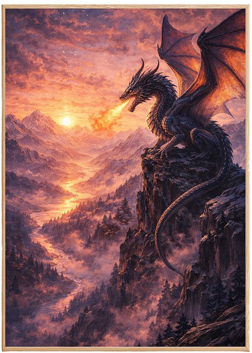 Plakat Ognisty Smok Kompozycja 1