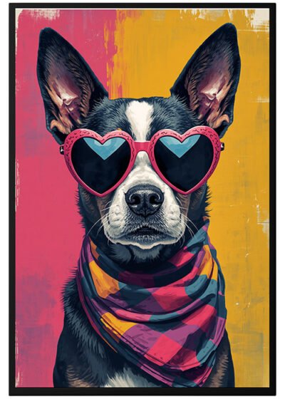 Plakat Pies I Okulary
