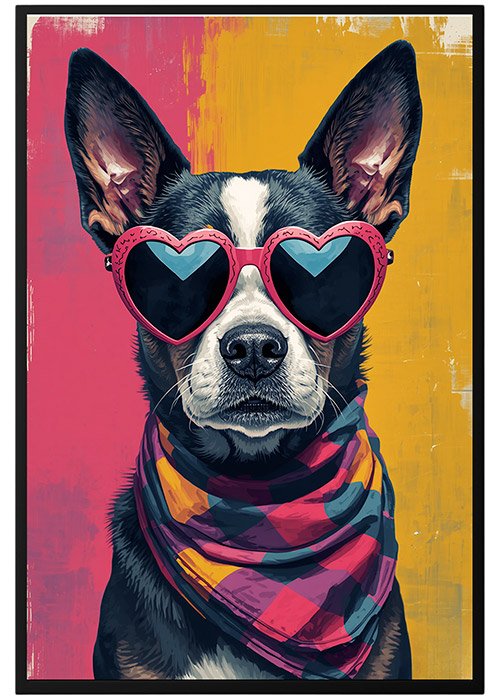 Plakat Pies I Okulary