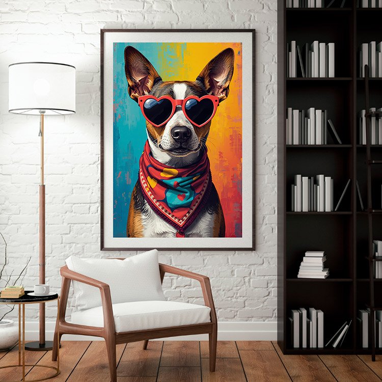Plakat Pies I Okulary 2 Kompozycja 3