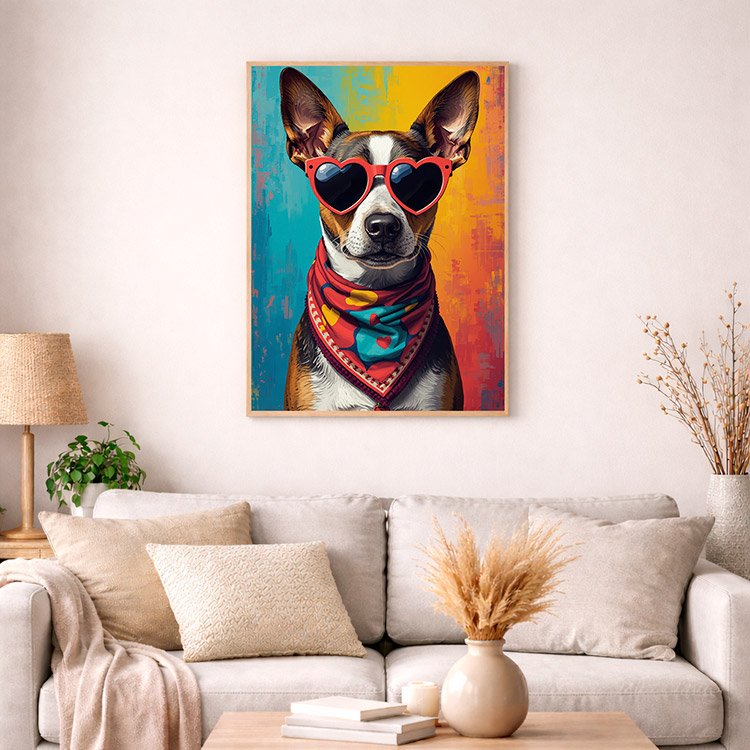 Plakat Pies I Okulary 2 Kompozycja 4