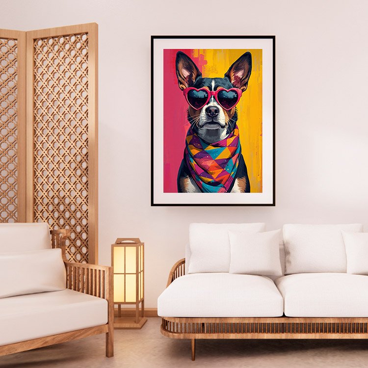 Plakat Pies I Okulary 6 Kompozycja 2