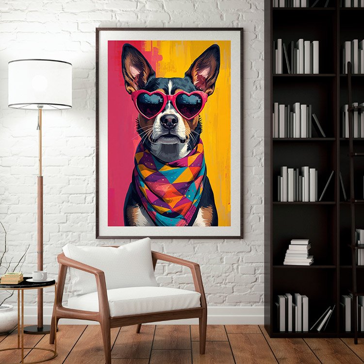 Plakat Pies I Okulary 6 Kompozycja 3