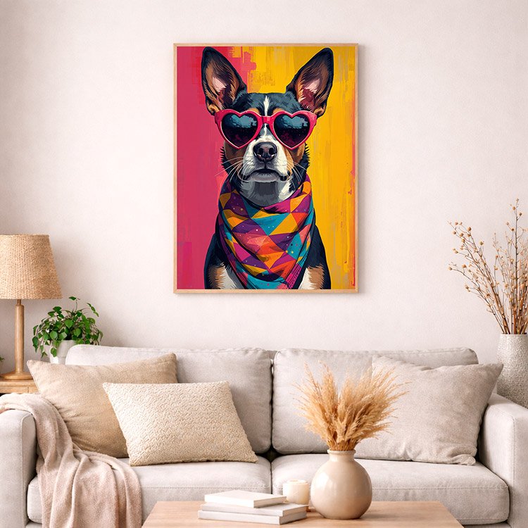 Plakat Pies I Okulary 6 Kompozycja 4