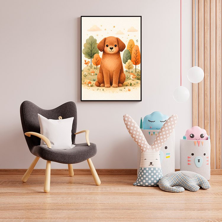 Plakat Piesek W Lesie Kompozycja 4