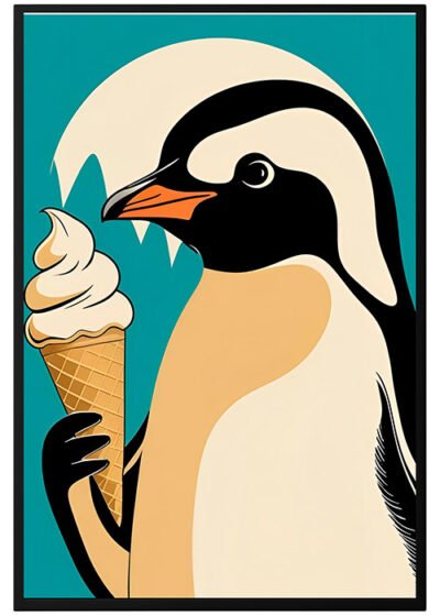 Plakat Pingwin Z Lodem