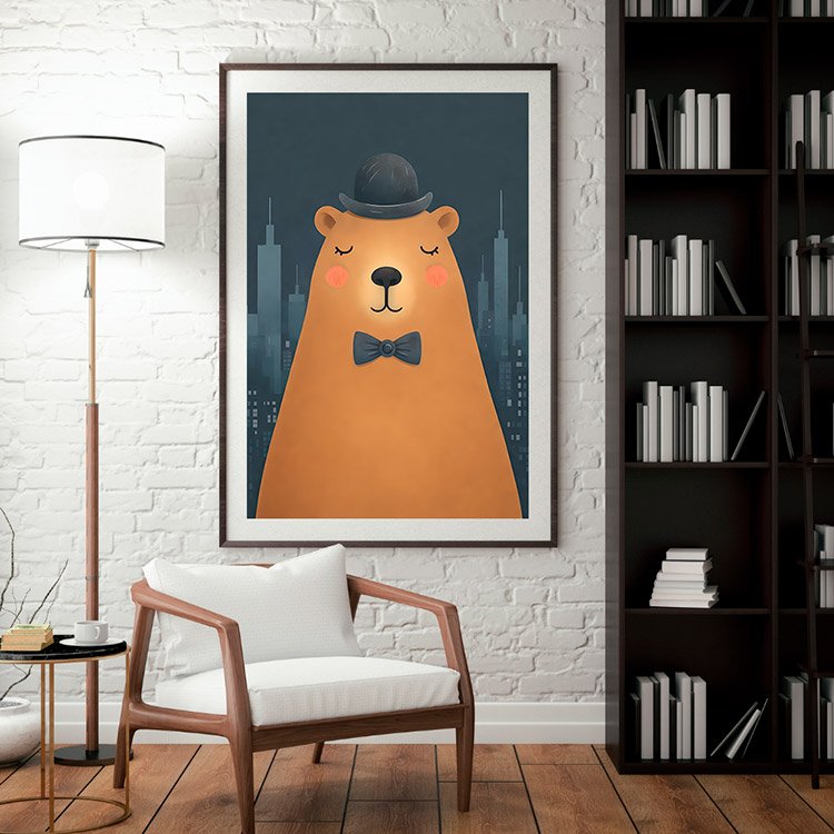 Plakat Pomarańczowy Misio Kompozycja 3