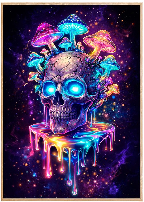 Plakat Psychodeliczna Czaszka Kompozycja 1