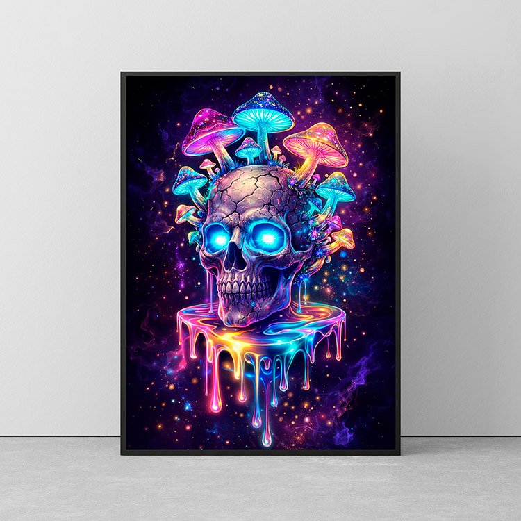 Plakat Psychodeliczna Czaszka Kompozycja 2