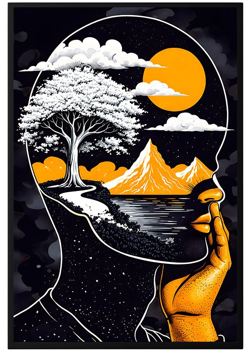 Plakat Psychodeliczna Głowa
