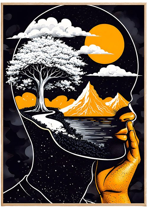 Plakat Psychodeliczna Głowa Kompozycja 1