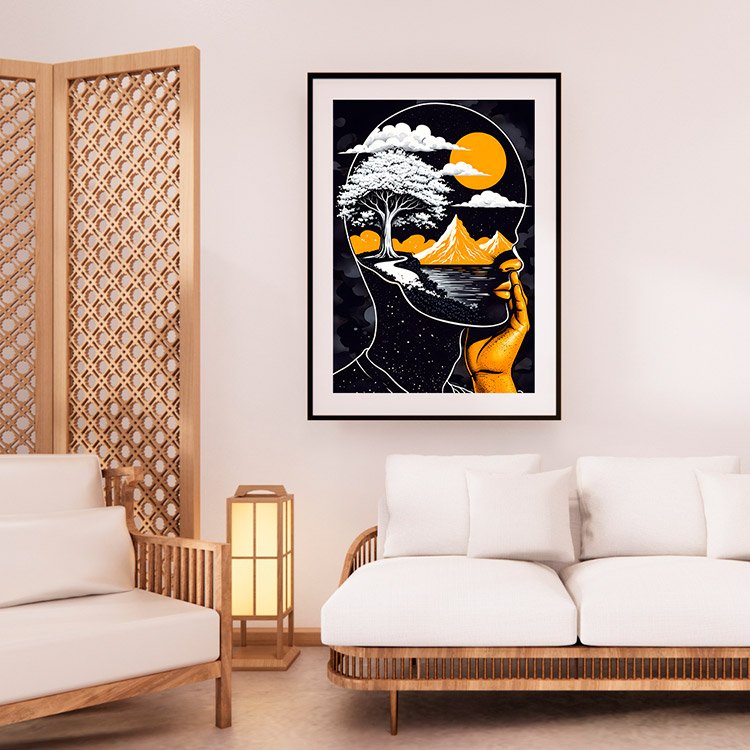 Plakat Psychodeliczna Głowa Kompozycja 2