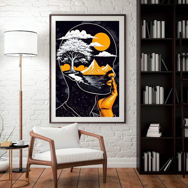 Plakat Psychodeliczna Głowa Kompozycja 3