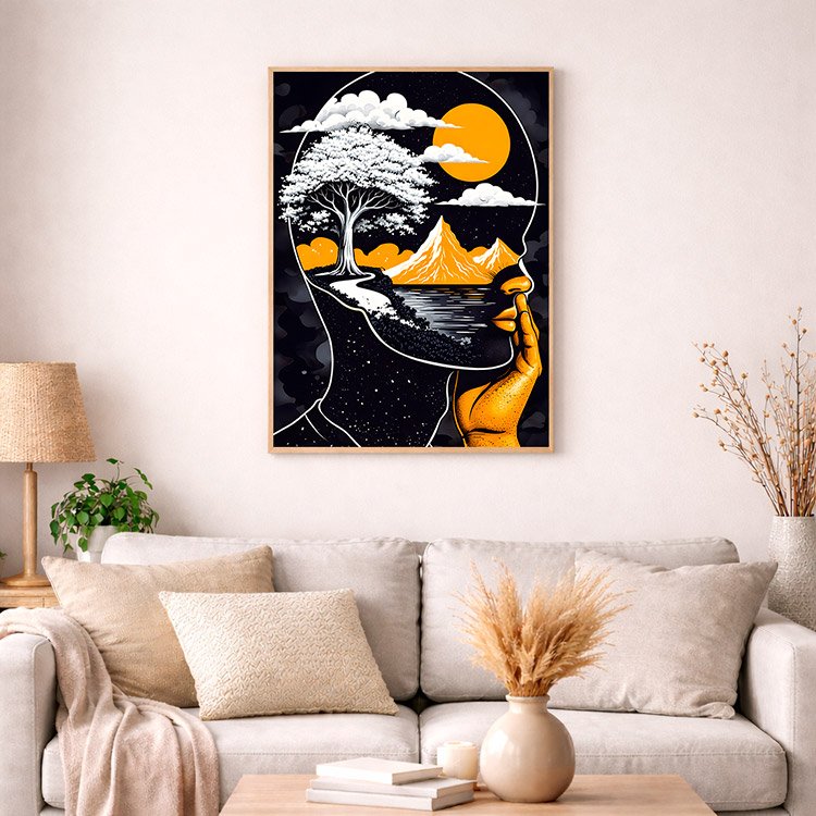 Plakat Psychodeliczna Głowa Kompozycja 4