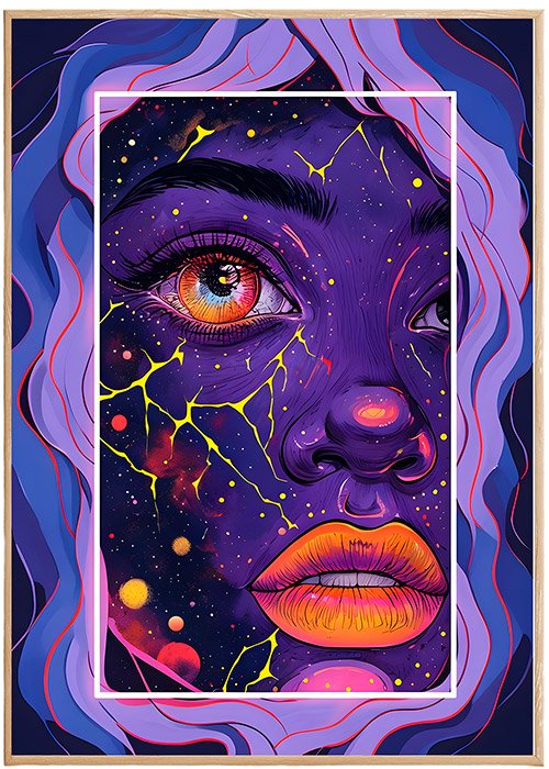 Plakat Psychodeliczna Purpura Kompozycja 1
