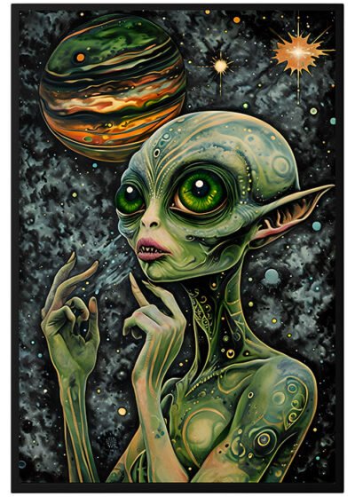 Plakat Psychodeliczny Kosmita