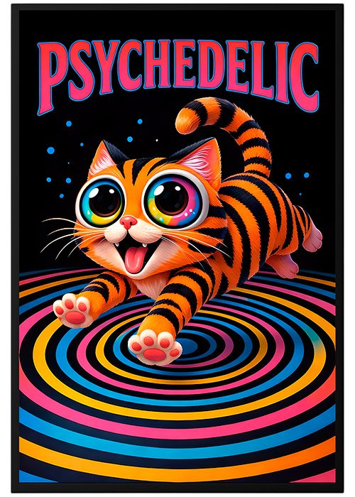 Plakat Psychodeliczny Tygrysek