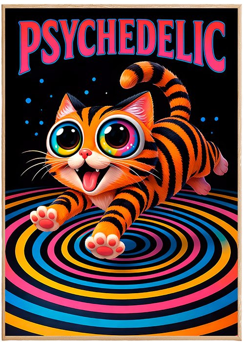 Plakat Psychodeliczny Tygrysek Kompozycja 1