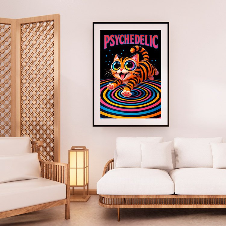 Plakat Psychodeliczny Tygrysek Kompozycja 2