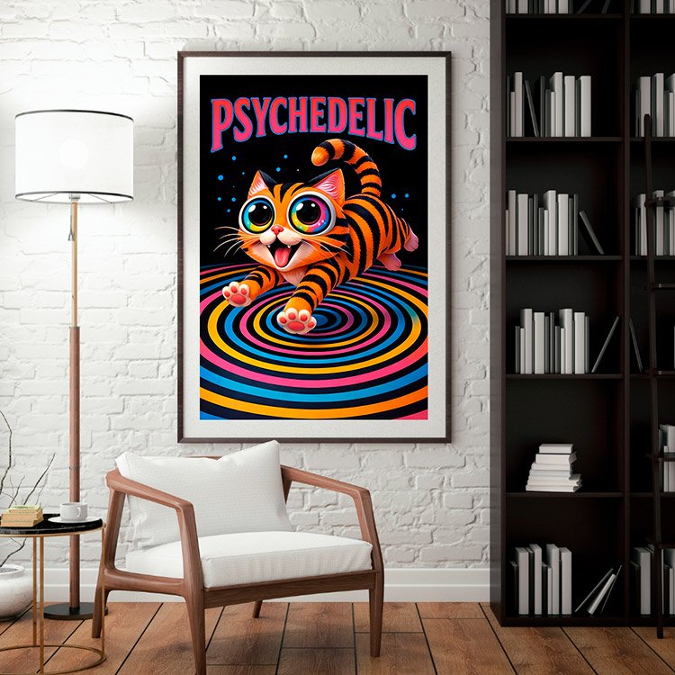 Plakat Psychodeliczny Tygrysek Kompozycja 3