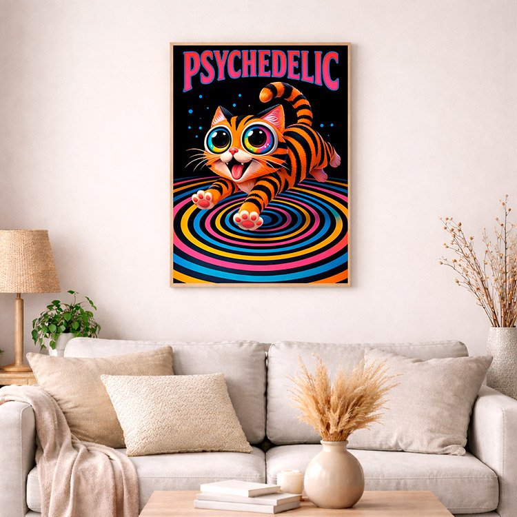 Plakat Psychodeliczny Tygrysek Kompozycja 4