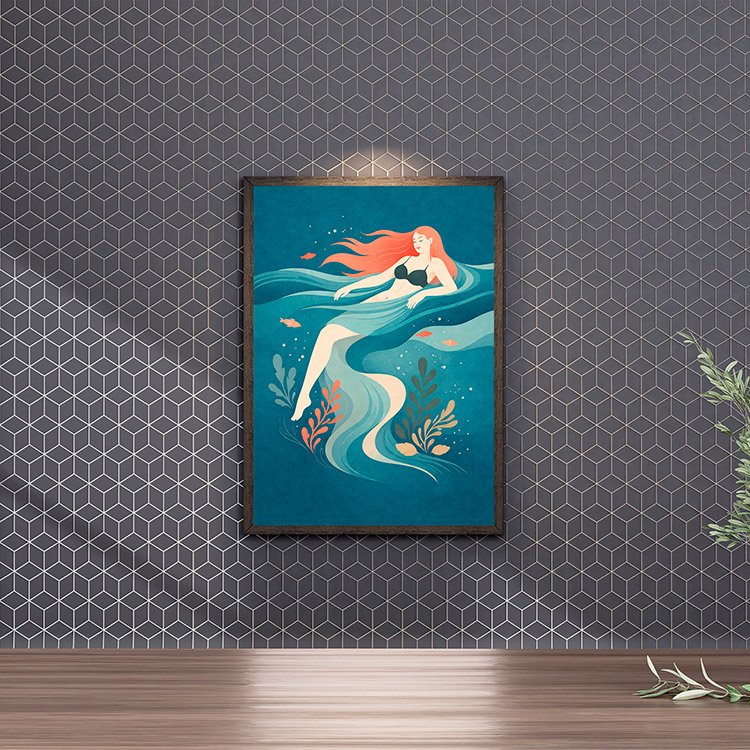 Plakat Rudowlosa W Fali Kompozycja 4