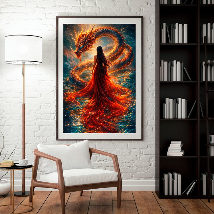 Plakat Smok I Kobieta Kompozycja 3