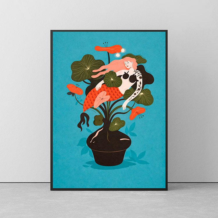 Plakat Syrena W Doniczce Kompozycja 2