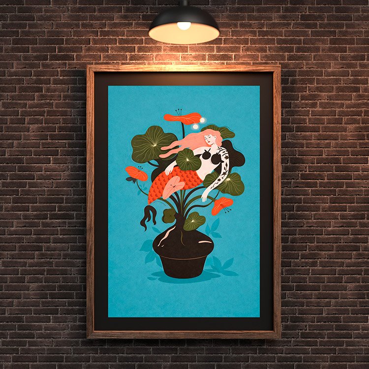 Plakat Syrena W Doniczce Kompozycja 3