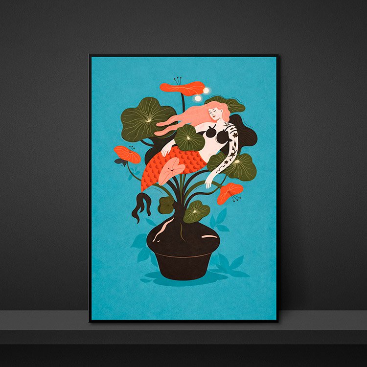 Plakat Syrena W Doniczce Kompozycja 5