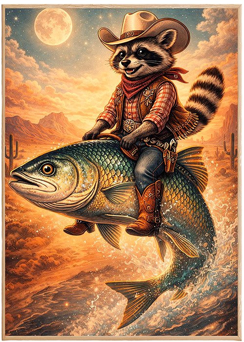 Plakat Szop Na Rybie Kompozycja 1