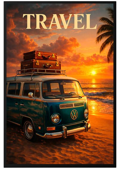 Plakat Travel Van Sunset