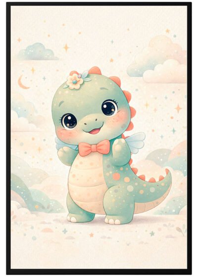 Plakat Uśmiechnięty Mały Dinozaur