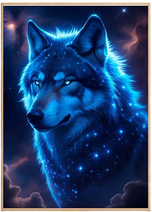 Plakat Wilk Alfa Kompozycja 1