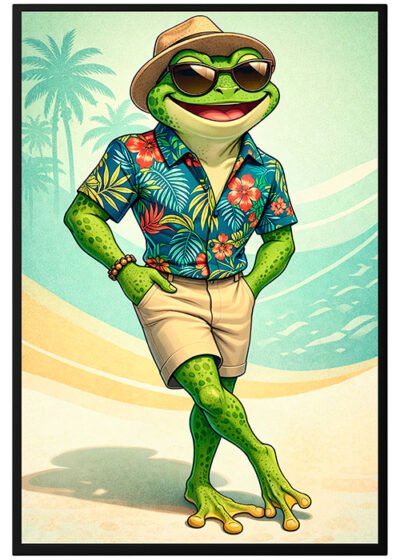 Plakat Żaba Na Wakacjach