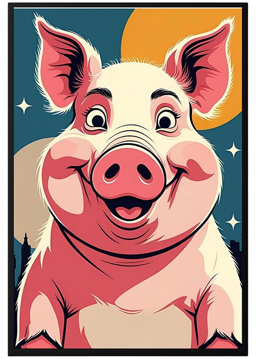Plakat Zabawna Świnka